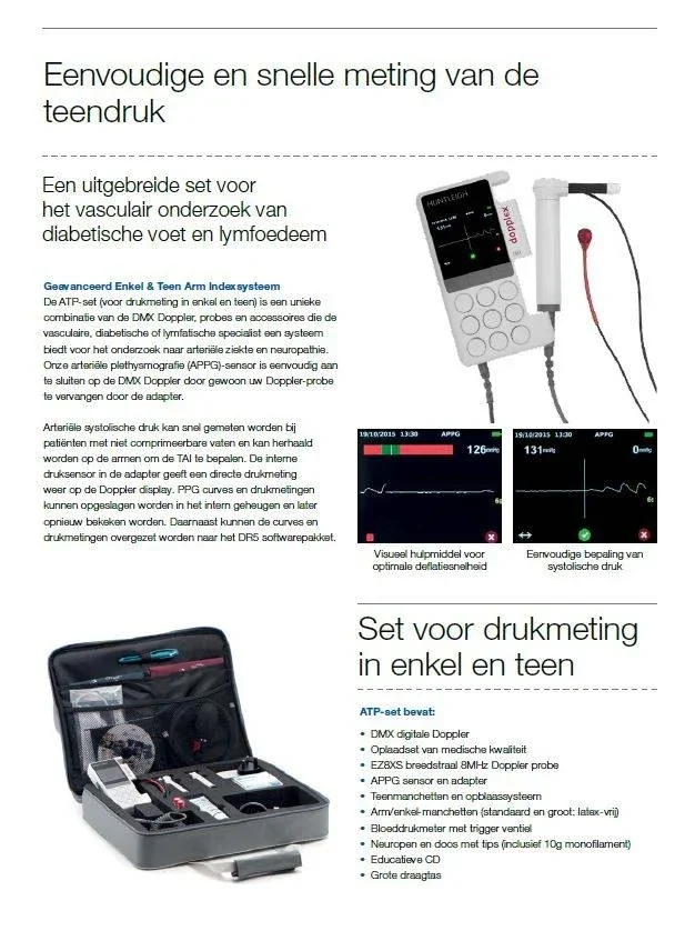 Huntleigh ATP SET DMXR doppler met de EZ8XS prob en teendrukmanchet