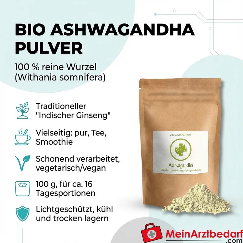 Ashwagandha Wurzelpulver (Withania somnifera) 100 g