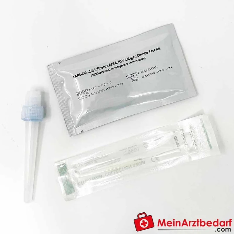 Fluorecare 4in1 Kombi-Selbsttest SARS‑CoV‑2, Influenza A/B und RSV, 1 Stück