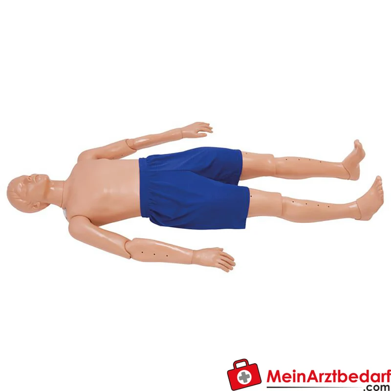 Erler-Zimmer Wasserrettungspuppe Erwachsener PVC Stahlskelett 165×56×23 cm wasserbefüllbar bewegliche Gelenke 20 kg