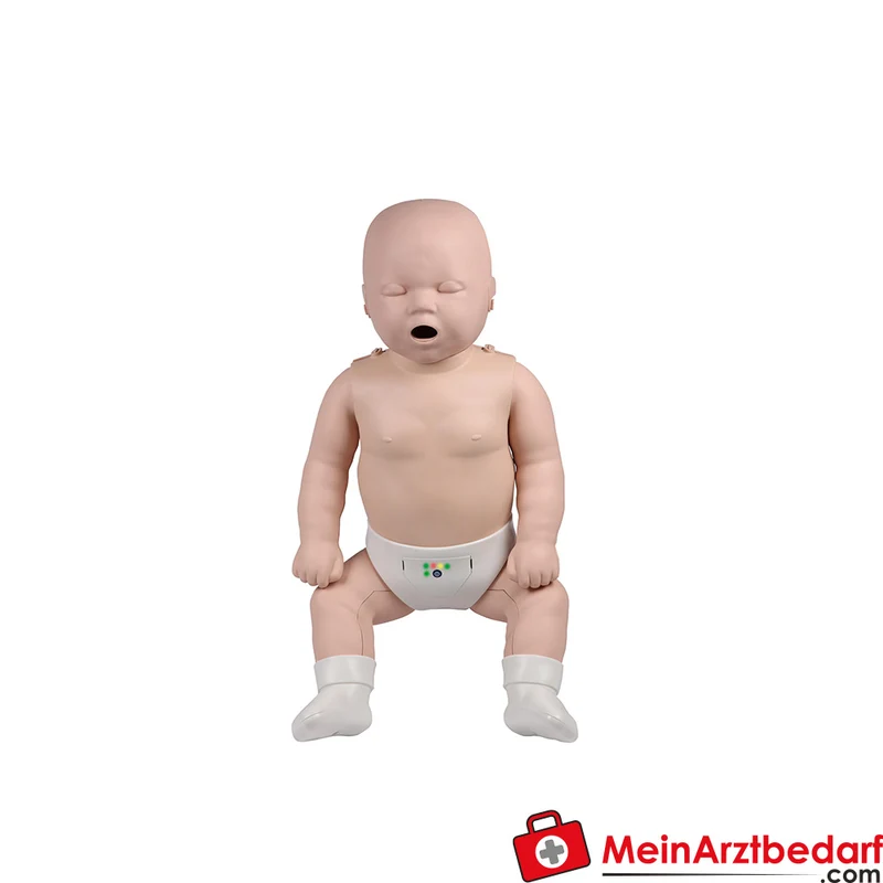 Erler-Zimmer Wiederbelebungsbaby Säuglingsmodell mit LED-Kompressionsanzeige, Klickgeräusch, 10 Einweg-Lungenbeutel