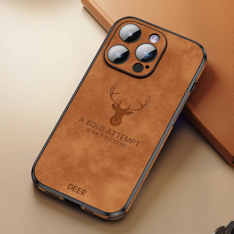 iPhone Hülle in Lederoptik – Schlankes Case mit Stoßschutz & MagSafe-Halt