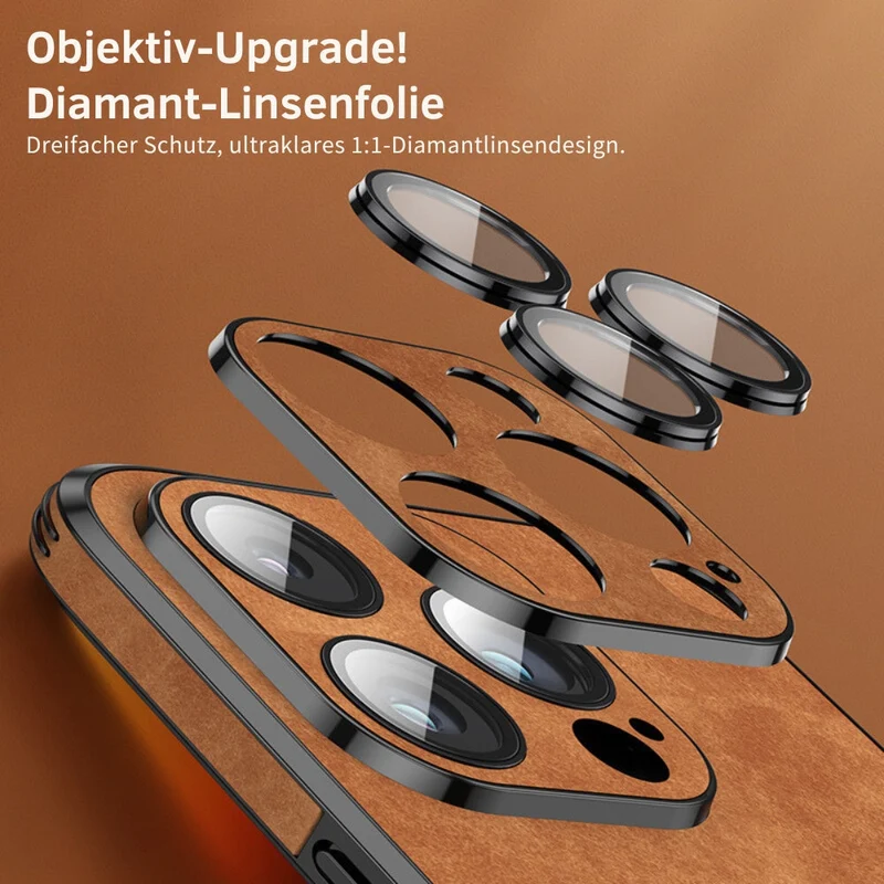 iPhone Hülle in Lederoptik – Schlankes Case mit Stoßschutz & MagSafe-Halt