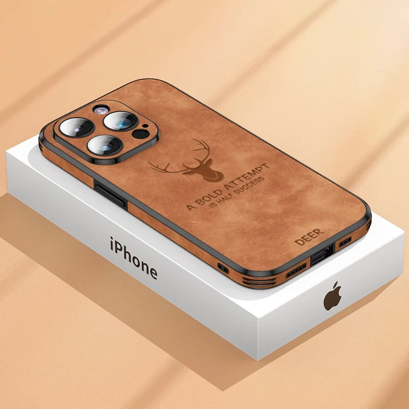 iPhone Hülle in Lederoptik – Schlankes Case mit Stoßschutz & MagSafe-Halt