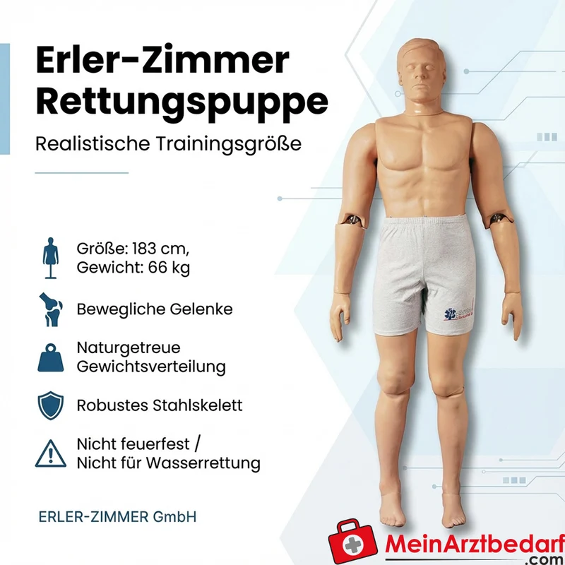 Erler-Zimmer Rettungspuppe 183 cm, 66 kg für Rettungstraining