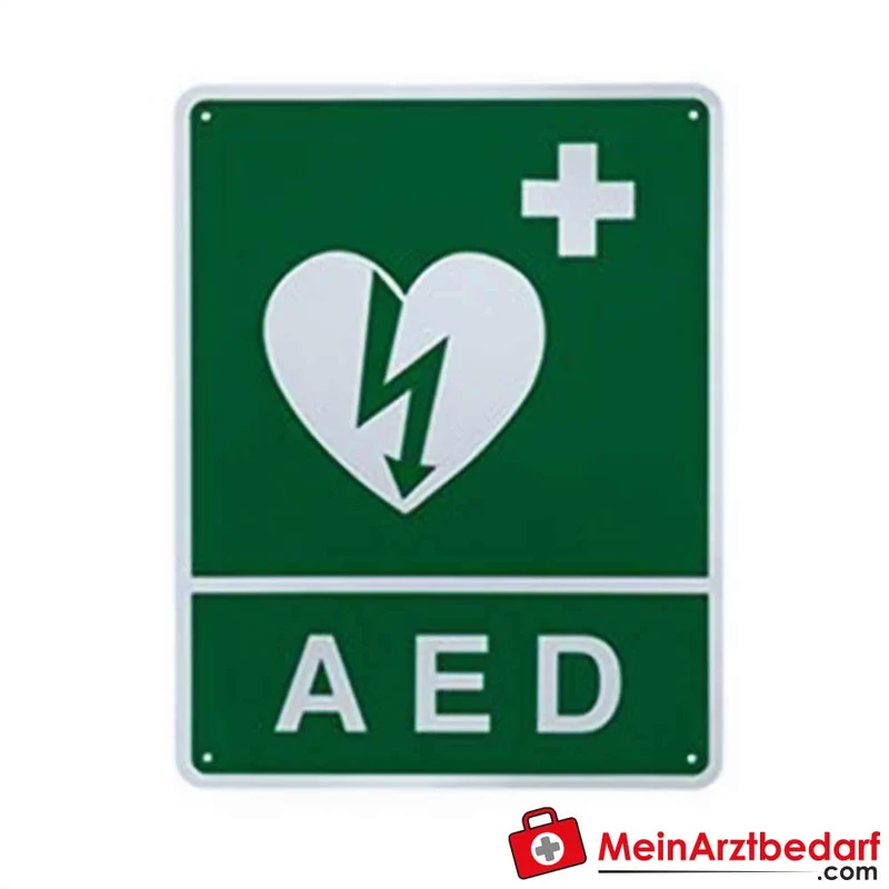 ZOLL AED-Wandschild ILCOR-Symbol 3D/2D, Wandkennzeichnung für Defibrillator