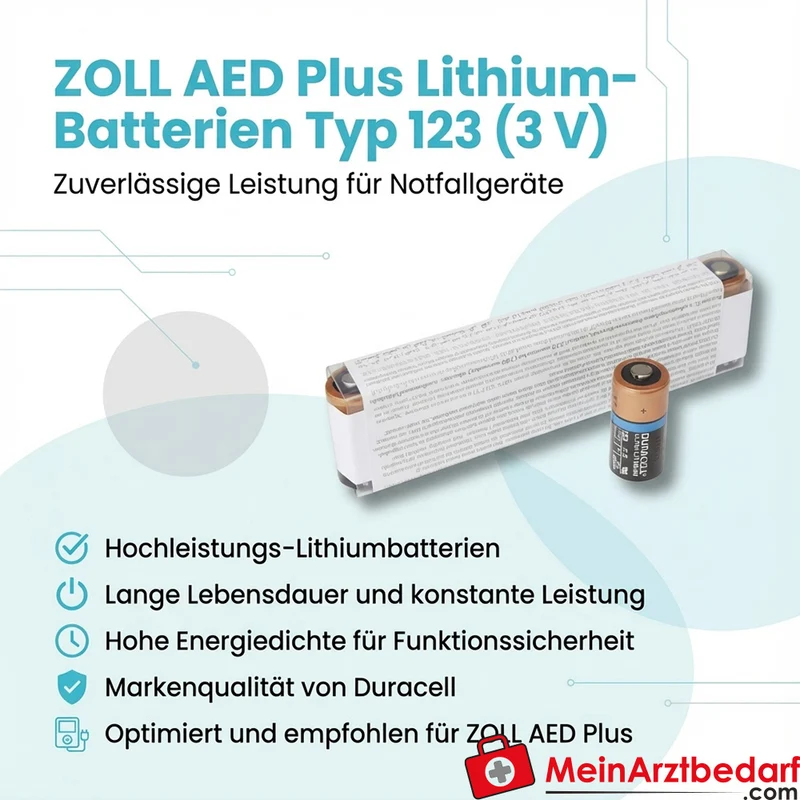 ZOLL AED Plus Lithium-Batterien Typ 123 (3V), 10 Stk.