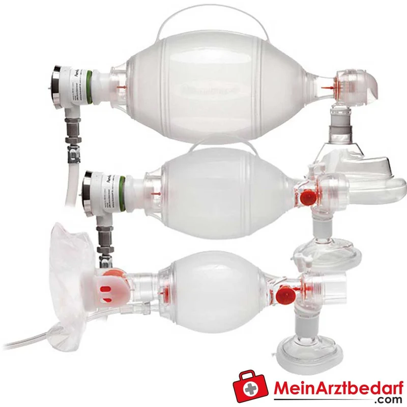 Ambu Spur II Einweg-Beatmungsbeutel mit O2-Reservoir 2600 ml und Einweg-Gesichtsmaske