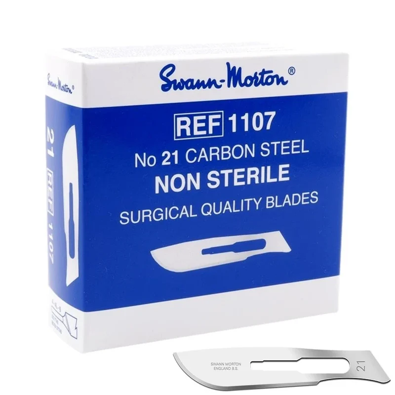 Scalpelmesjes Swann Morton 100 stuks - niet steriel - 1107 nr 21