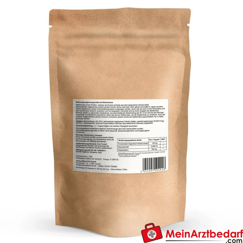 Nattokinase Kapseln 2.000 FU (100 mg) 60 Stück