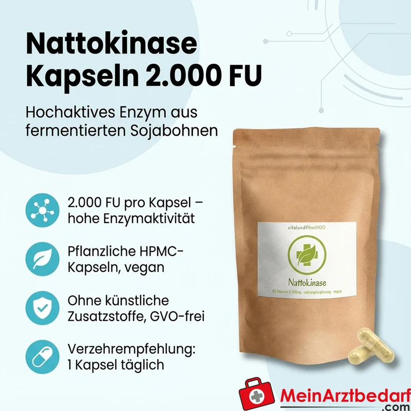 Nattokinase Kapseln 2.000 FU (100 mg) 60 Stück