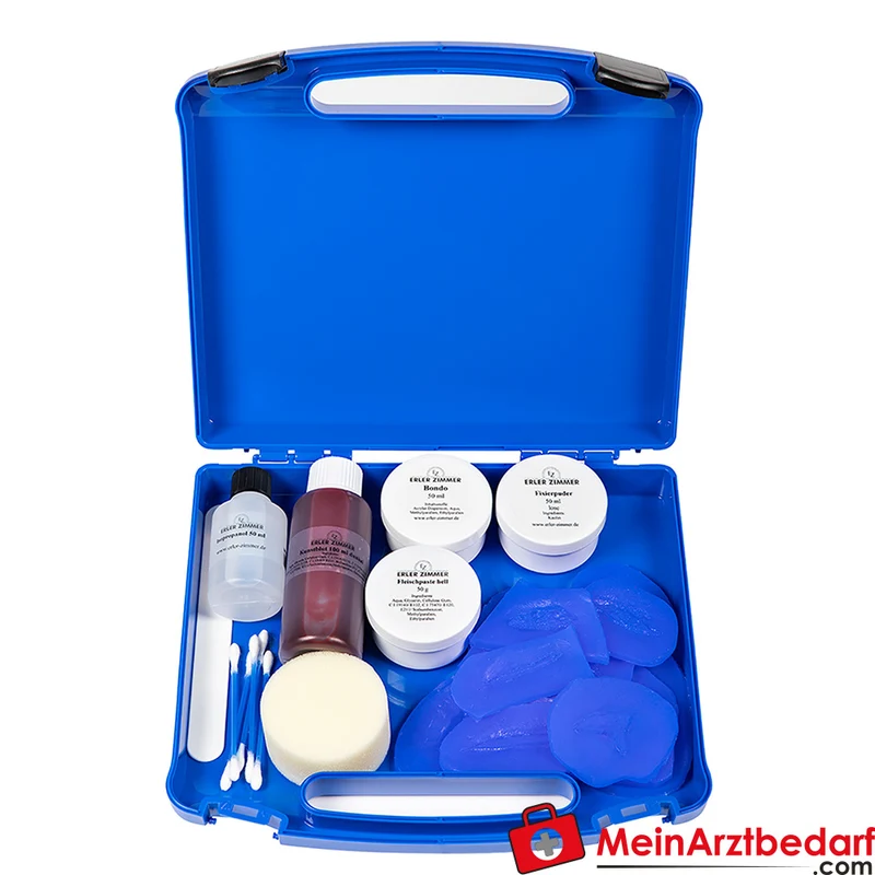 Erler-Zimmer EZ Wounds Wundensimulationsset Professional, 13 Wunden, Trainingsset mit Paste und Kunstblut