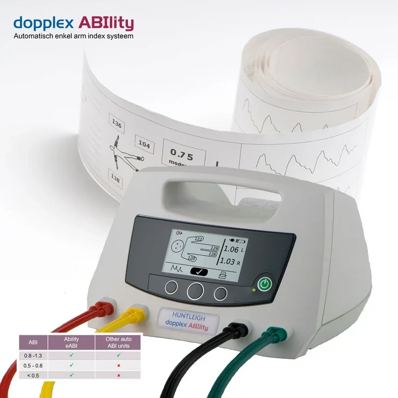 Huntleigh Ability automatische enkel-arm index meter compleet met 4 manchetten e-Ability zonder printer