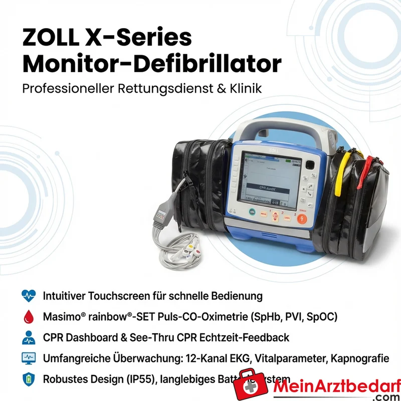 ZOLL X-Series Monitor-Defibrillator 12‑Kanal EKG SpHb CPR-Feedback IP55