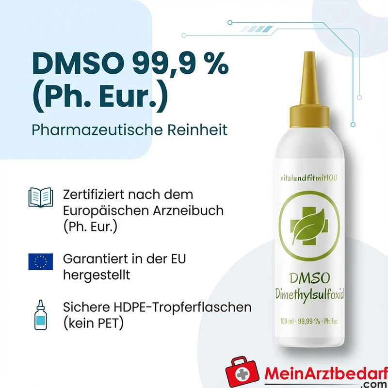 Dimethylsulfoxid (DMSO) 99,9% Ph. Eur. Lösung in HDPE‑Tropfflasche 100 ml