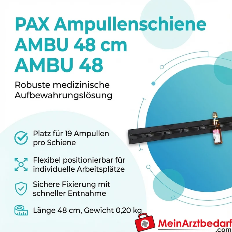PAX Ampullenschiene AMBU 48 cm 19 Ampullen
