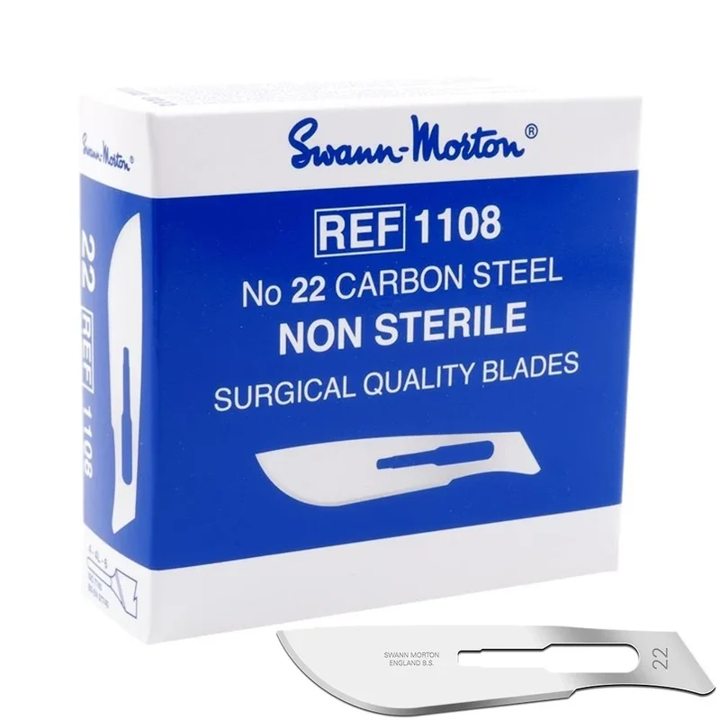 Scalpelmesjes Swann Morton 100 stuks - niet steriel - 1108 nr 22