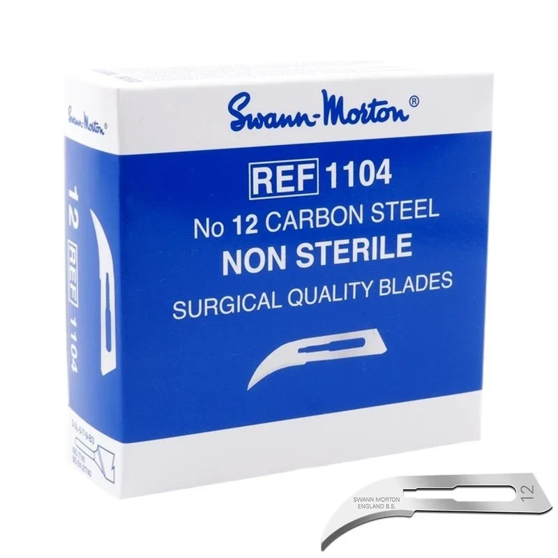 Scalpelmesjes Swann Morton 100 stuks - niet steriel - 1104 nr 12