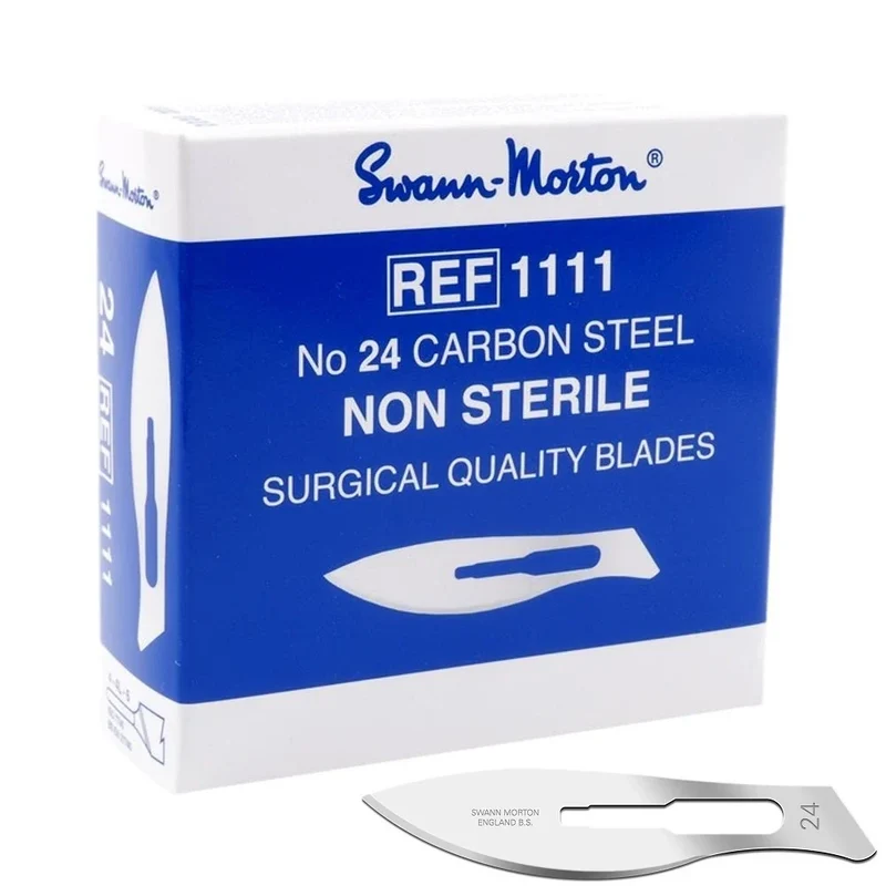 Scalpelmesjes Swann Morton 100 stuks - niet steriel - 1111 nr 24