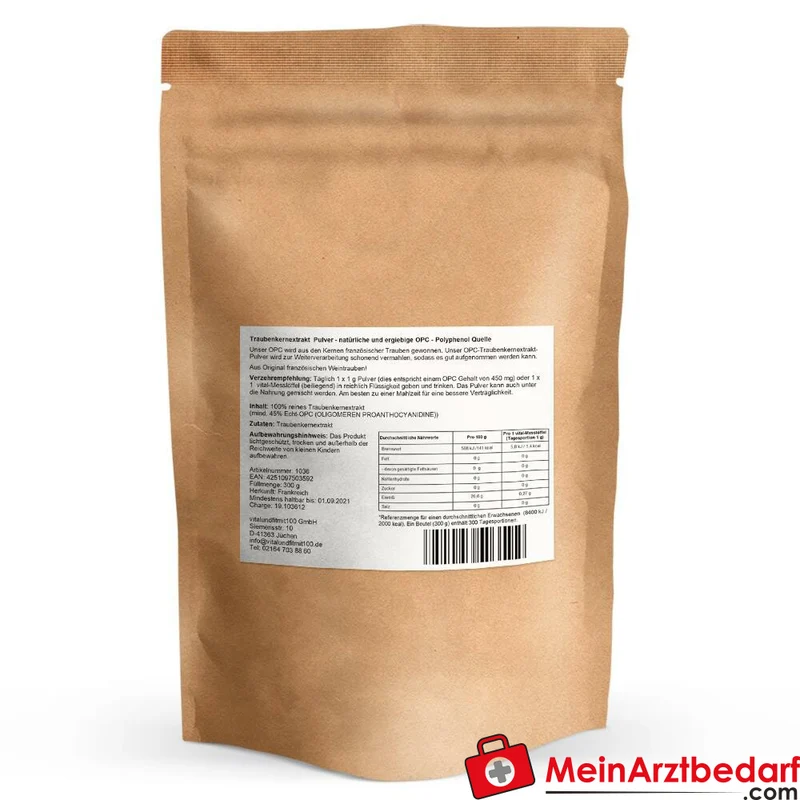 Traubenkernextrakt (OPC) Pulver 45% 300 g