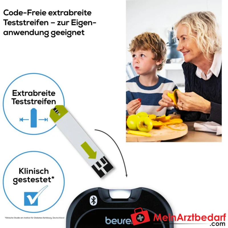 Beurer GL 49 Blutzuckermessgerät Bluetooth und USB 0,5 µl 900 Speicher Keton-Warnung