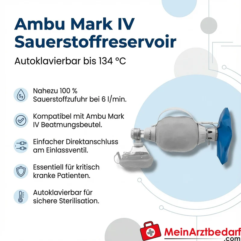 Ambu Mark IV Sauerstoffreservoir autoklavierbar 134°C für Mark IV Beatmungsbeutel