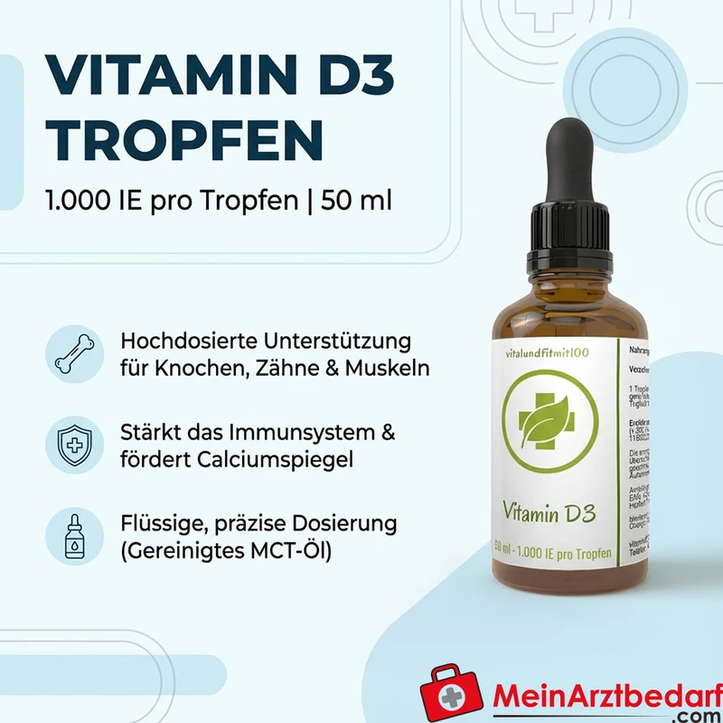 Vitamin D3 (Cholecalciferol) 1.000 IE pro Tropfen Flüssig 50 ml