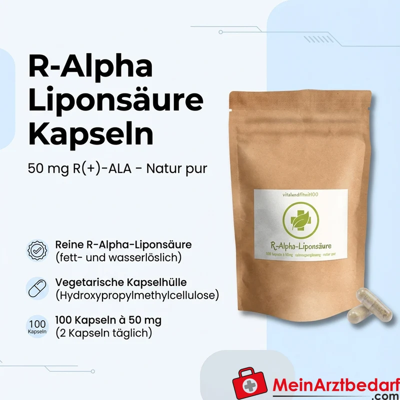 R-Alpha-Liponsäure Kapseln 50 mg (R(+)-ALA) 100 Stück