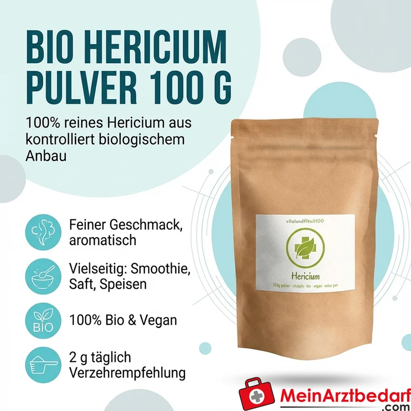 Hericium Pulver 100 g Hericium erinaceus Vitalpilz