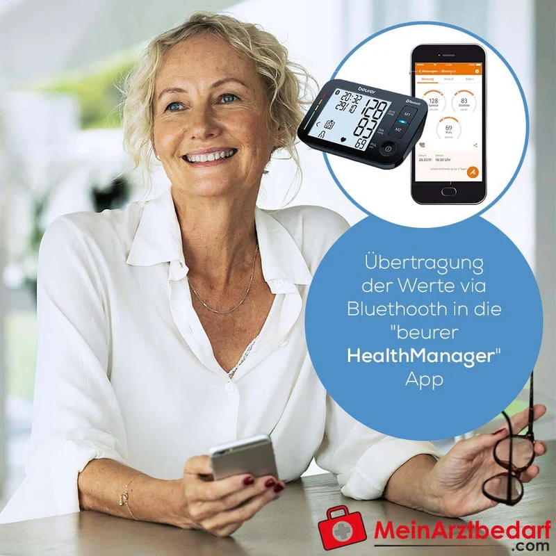 Beurer BM 54 Bluetooth-Oberarm-Blutdruckmessgerät mit Speicherfunktion