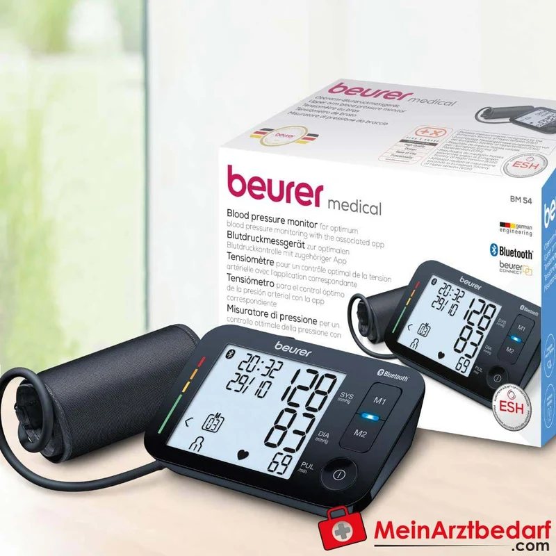 Beurer BM 54 Bluetooth-Oberarm-Blutdruckmessgerät mit Speicherfunktion