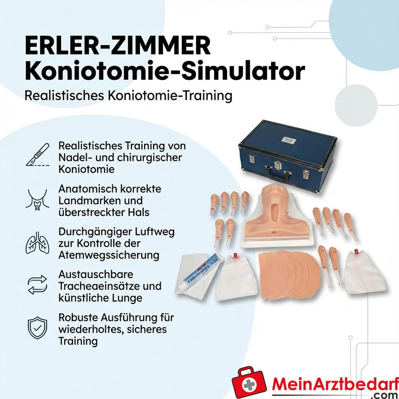 Erler-Zimmer Koniotomie-Simulator, Trainingskopf für Nadel- und chirurgische Koniotomie