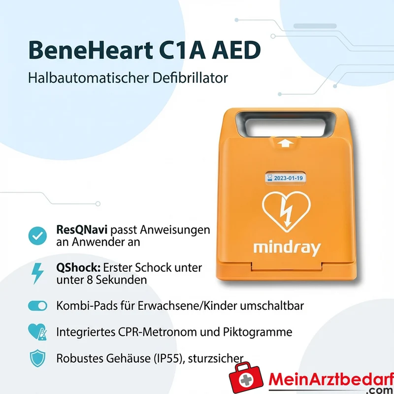 Mindray BeneHeart C1A halbautomatischer externer Defibrillator