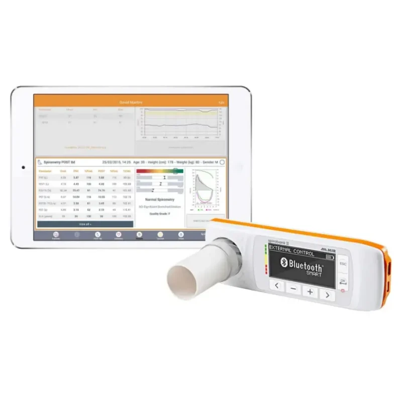Spirobank II Smart Spirometer Bluetooth connectie met iPad