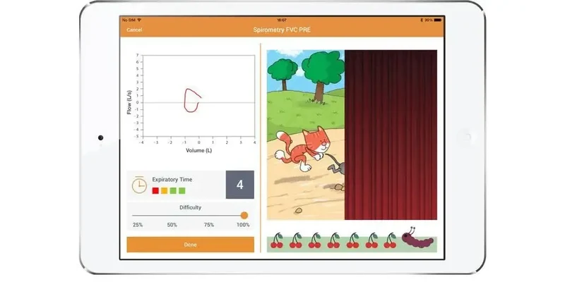 Spirobank II Smart Spirometer Bluetooth connectie met iPad