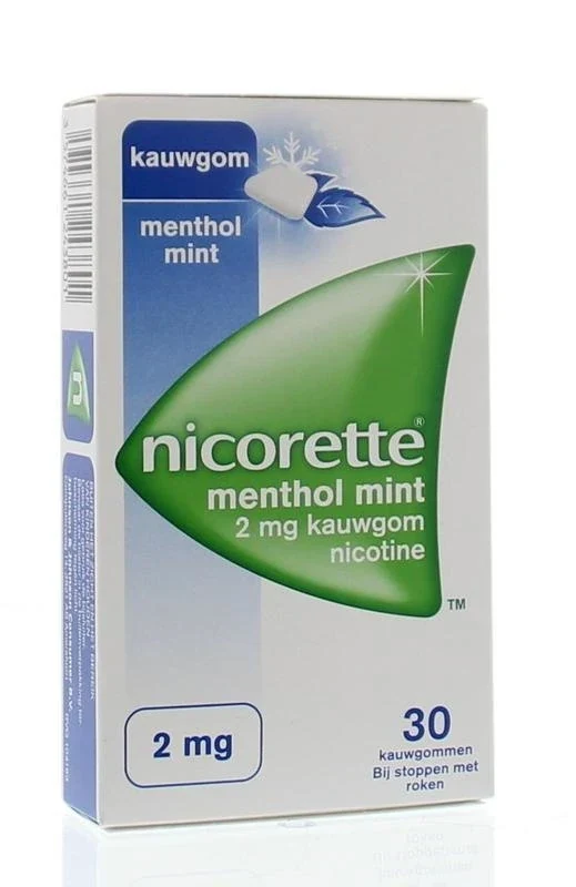 Nicorette Kauwgom 2 mg menthol mint 30 stuks