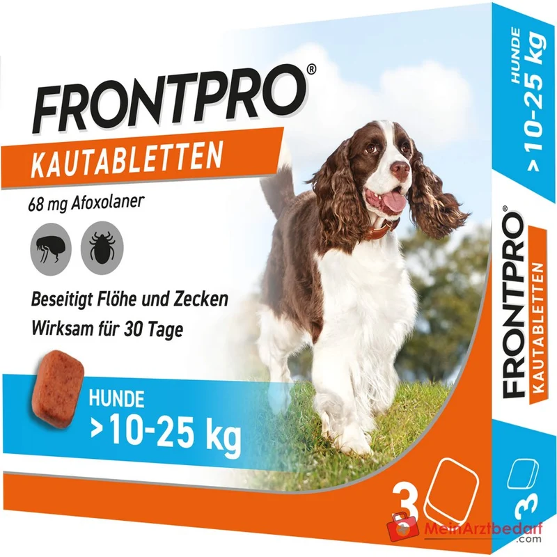 Frontpro Kautabletten Afoxolaner 68 mg für Hunde 10–25 kg 3 Stück