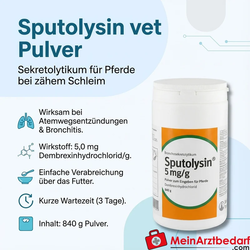Sputolysin vet Pulver 5,0 mg Dembrexinhydrochlorid/g für Pferde 840 g