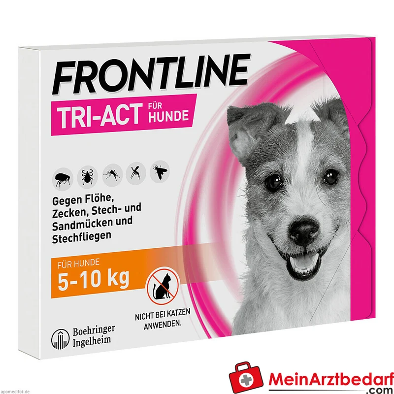 Frontline Tri-Act Hund 5–10 kg Fipronil und Permethrin Spot-On 6 Stück