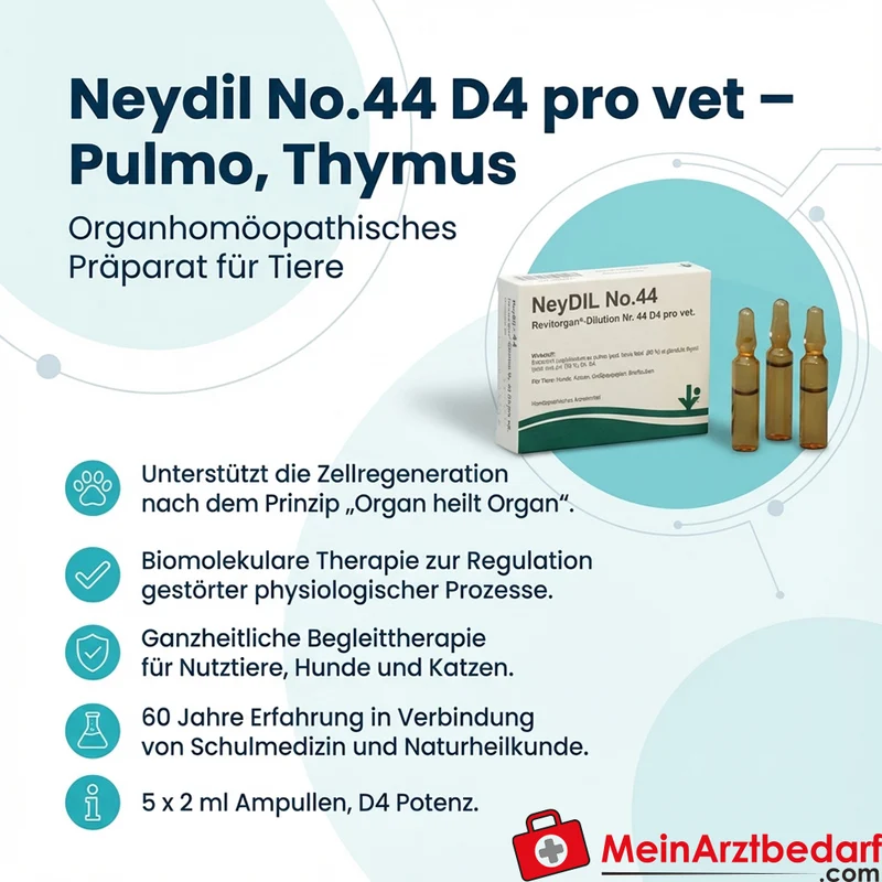 vitOrgan Neydil No.44 D4 pro vet Pulmo Thymus Ampullen 5 x 2 ml