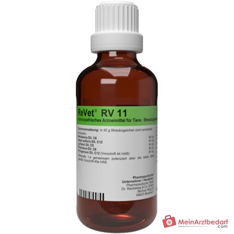 ReVet RV 11 vet homöopathische Globuli Belladonna C6/Hepar sulfuris C12/Lachesis C9/Phytolacca C6/Pyrogenium C12 42 g