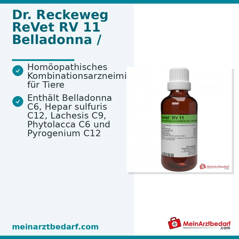 ReVet RV 11 vet homöopathische Globuli Belladonna C6/Hepar sulfuris C12/Lachesis C9/Phytolacca C6/Pyrogenium C12 42 g