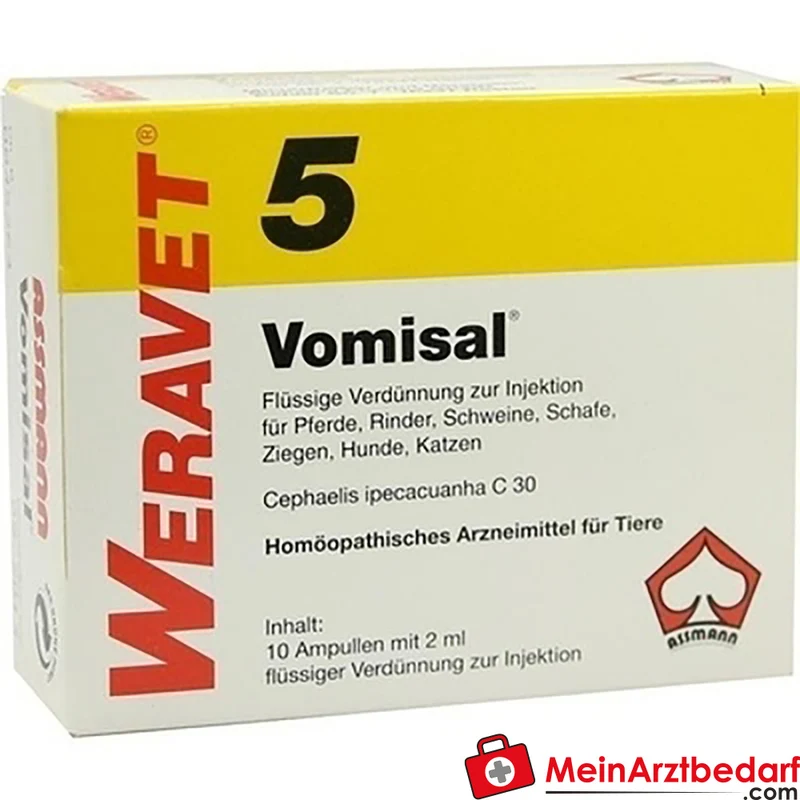 Vomisal 5 vet Psychotria ipecacuanha Dil. C30 Injektions-Ampullen 40 x 2 ml