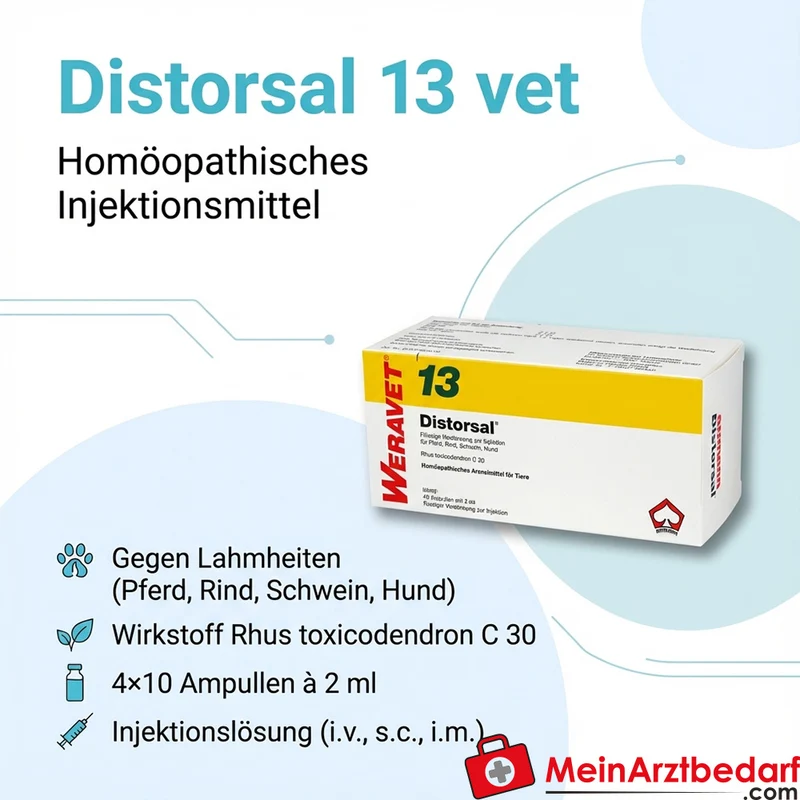 Distorsal 13 vet Rhus toxicodendron Dil. C30 Injektionsampullen 4×10×2 ml