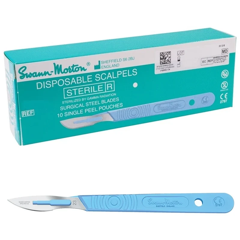 Swann Morton mesjes steriel met handvat 0510 10 stuks nr.23