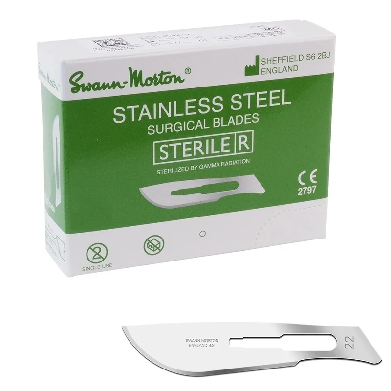 Scalpelmesjes Swann Morton - 0308 - 100 stuks - Nr 22