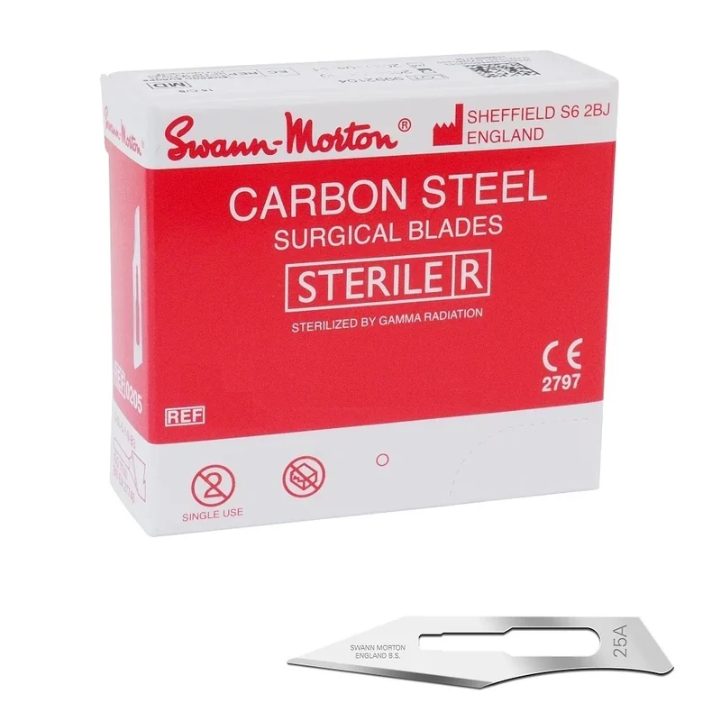 Scalpelmesjes Swann Morton - 0215 - 100 stuks - Nr 25A