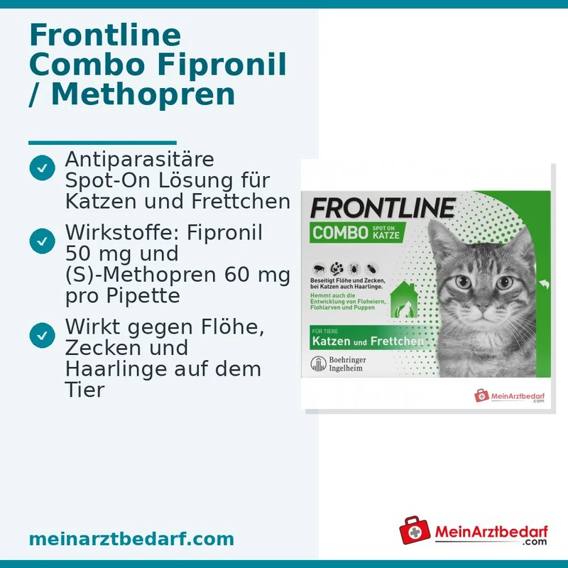 FRONTLINE COMBO Fipronil + (S)-Methopren Spot-on Lösung Katze 6 Stück