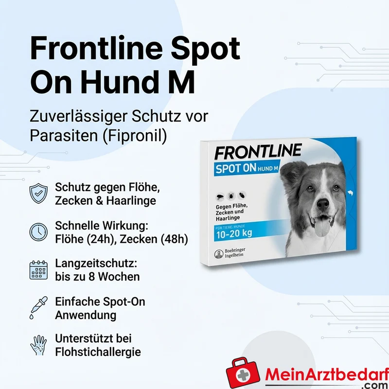 Frontline Spot On Fipronil Pipetten 6 Stück für Hunde 2–40 kg