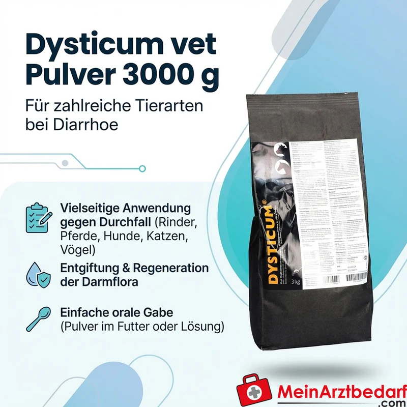 Dysticum vet Pulver Humocarb, Huminsäure, Aluminium‑Magnesium‑Silikat 3000 g